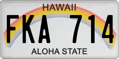 HI license plate FKA714