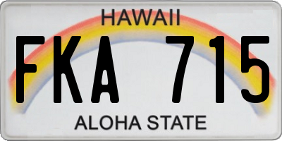 HI license plate FKA715