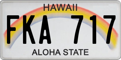 HI license plate FKA717
