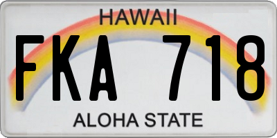 HI license plate FKA718