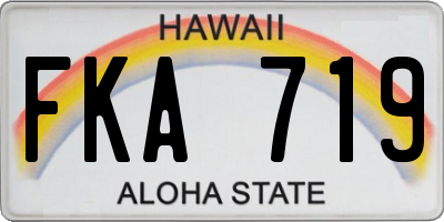 HI license plate FKA719