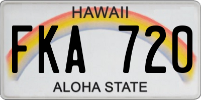 HI license plate FKA720