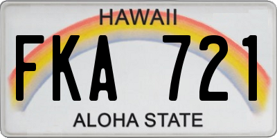 HI license plate FKA721