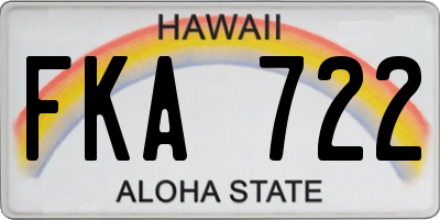 HI license plate FKA722
