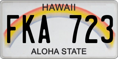 HI license plate FKA723