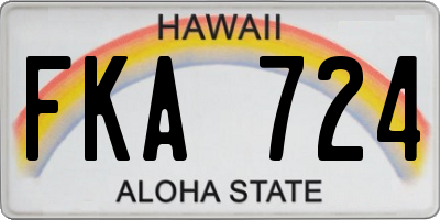 HI license plate FKA724