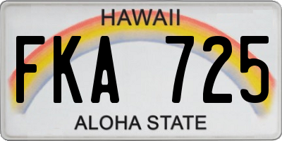 HI license plate FKA725