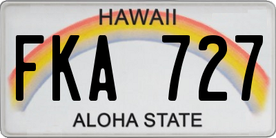 HI license plate FKA727