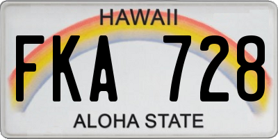 HI license plate FKA728