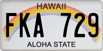 HI license plate FKA729