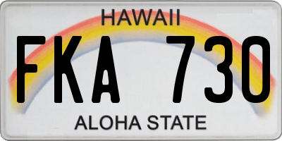 HI license plate FKA730