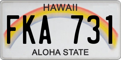 HI license plate FKA731