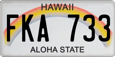 HI license plate FKA733