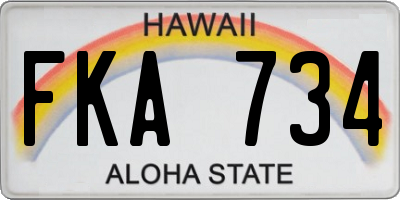 HI license plate FKA734