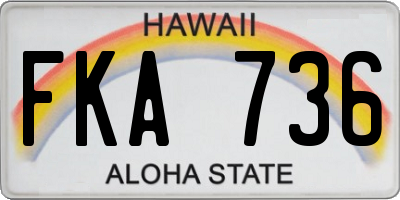 HI license plate FKA736