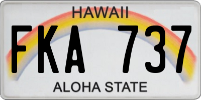 HI license plate FKA737