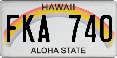 HI license plate FKA740