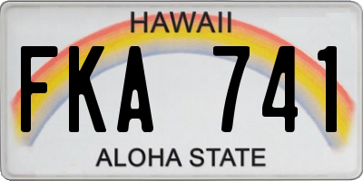 HI license plate FKA741