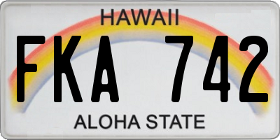 HI license plate FKA742