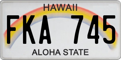 HI license plate FKA745