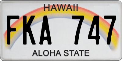 HI license plate FKA747