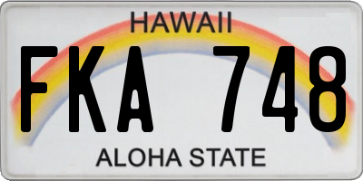 HI license plate FKA748
