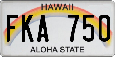 HI license plate FKA750