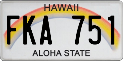 HI license plate FKA751