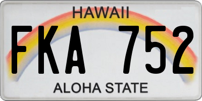 HI license plate FKA752
