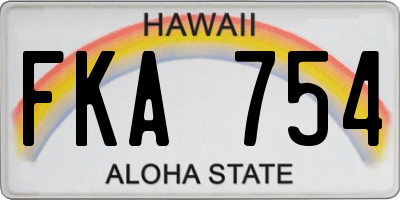 HI license plate FKA754