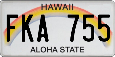 HI license plate FKA755