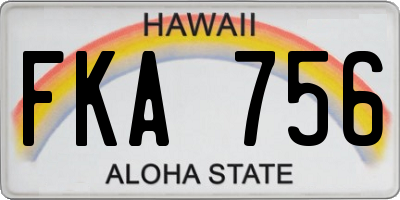HI license plate FKA756