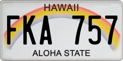 HI license plate FKA757