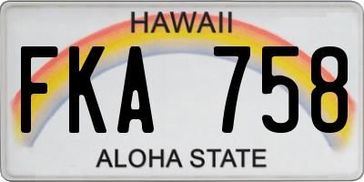 HI license plate FKA758