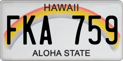 HI license plate FKA759