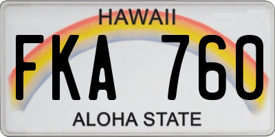 HI license plate FKA760