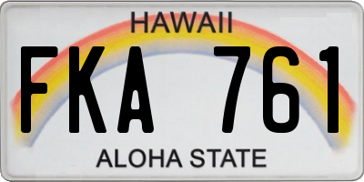 HI license plate FKA761