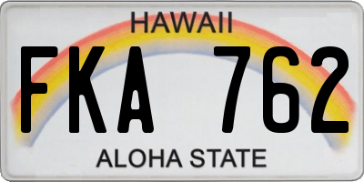 HI license plate FKA762