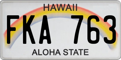 HI license plate FKA763