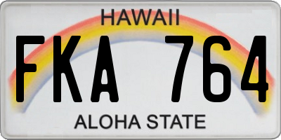 HI license plate FKA764