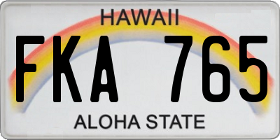 HI license plate FKA765