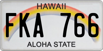 HI license plate FKA766