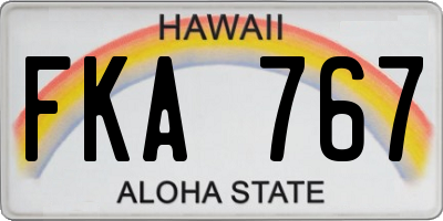 HI license plate FKA767