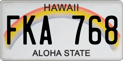 HI license plate FKA768