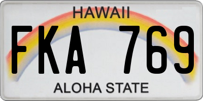HI license plate FKA769