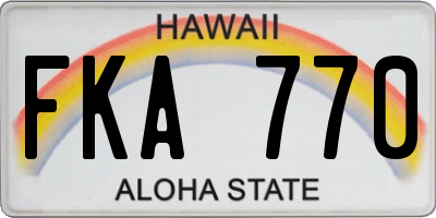 HI license plate FKA770
