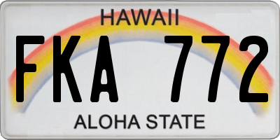 HI license plate FKA772