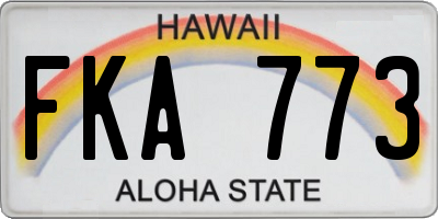 HI license plate FKA773