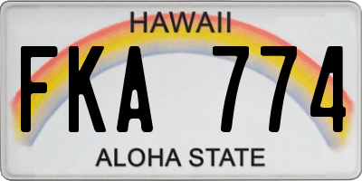 HI license plate FKA774
