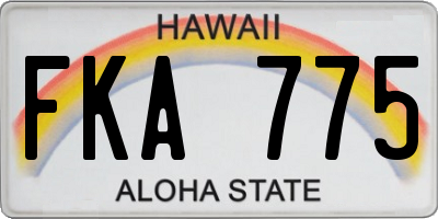 HI license plate FKA775